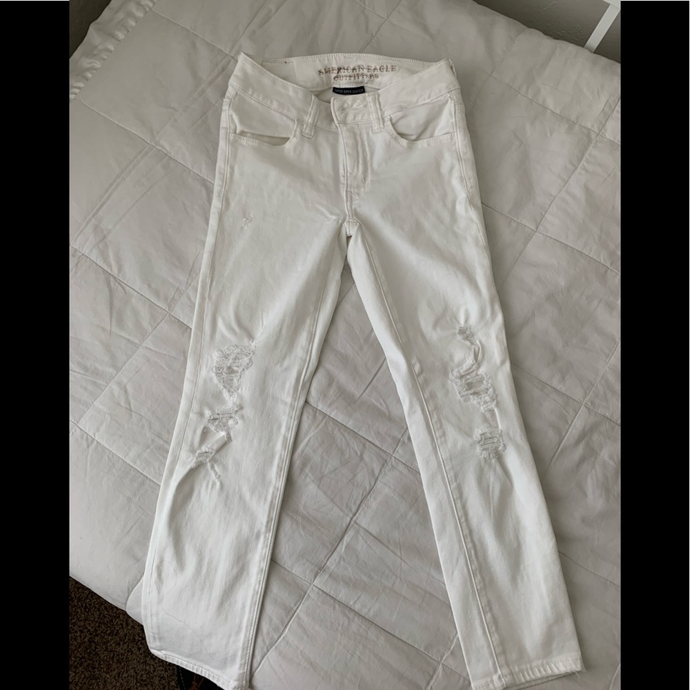 American Eagle white cropped jegging size 00